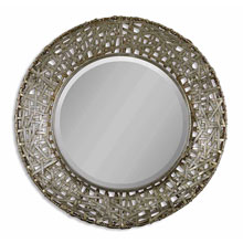 Alita Champagne Woven Metal Mirror - Click Image to Close